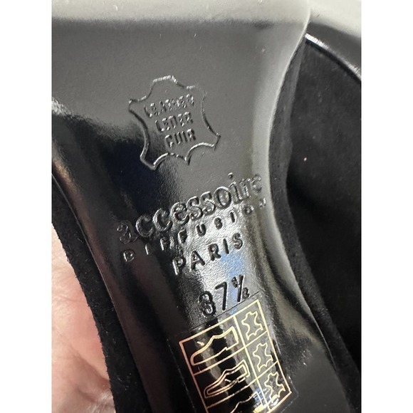 Accessoire Diffusion Paris Heels Black Suede New In Box 2005 37.5/7.5 Stiletto - Picture 3 of 9